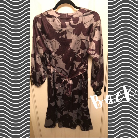 Flowy cute purple/dark grey Dress sz 12! - Picture 2 of 3